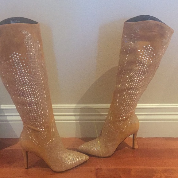 Cape Robbin Shoes - New Cape Robin Oakley Tan & Crystal Heel Boots 10
